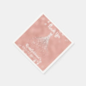 サンキューブライダルシャワーバラ結婚金ゴールドのドレス スタンダードカクテルナプキン (角)