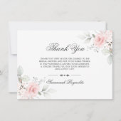 サンキューブライダルシャワーピンクフローラバラ サンキューカード (裏面)