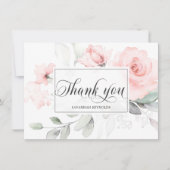 サンキューブライダルシャワーピンクフローラバラ サンキューカード (正面)