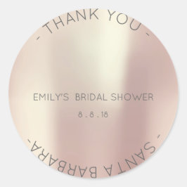 サンキューブライダルシャワーピンクローズパーリーシャンプレーン ラウンドシール