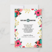 サンキューブライダルシャワーモダンフローラカード サンキューカード (正面)