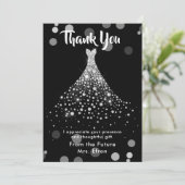 サンキューブライダルシャワー結婚ズドレス サンキューカード (スタンド正面)