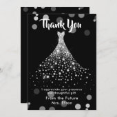 サンキューブライダルシャワー結婚ズドレス サンキューカード (正面/裏面)