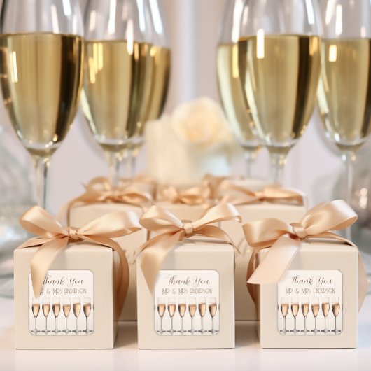 サンキューブライダルシャワー結婚式の引き出物シール スクエアシール