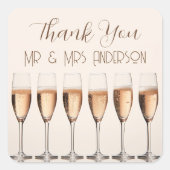 サンキューブライダルシャワー結婚式の引き出物シール スクエアシール (正面)