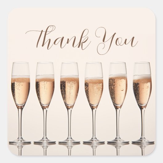 サンキューブライダルシャワー結婚式の引き出物シール スクエアシール (正面)