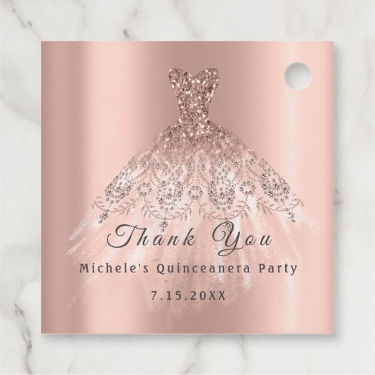 サンキューブライダル 16th キンセアニェラ ゴールド ローズ フェイバータグ (裏面)