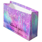 サンキューブライダルSweet16thグリッターホログラフィードリップ ラージペーパーバッグ (正面アングル)