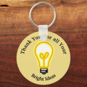 サンキューブライトアイディア黄電球の従業員 キーホルダー (正面)