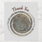 サンキューブラウンバニーかわいいウサギの感謝 ワインラベル (シングルラベル)