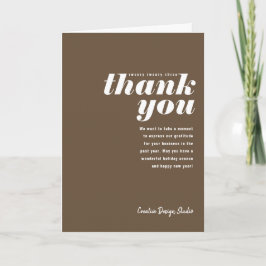 サンキューブラウン折り畳みビジネスホリデーカード シーズンカード