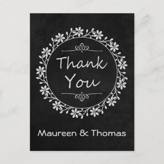 サンキューブラックシャルボードフローラリースポストカード ポストカード (正面)