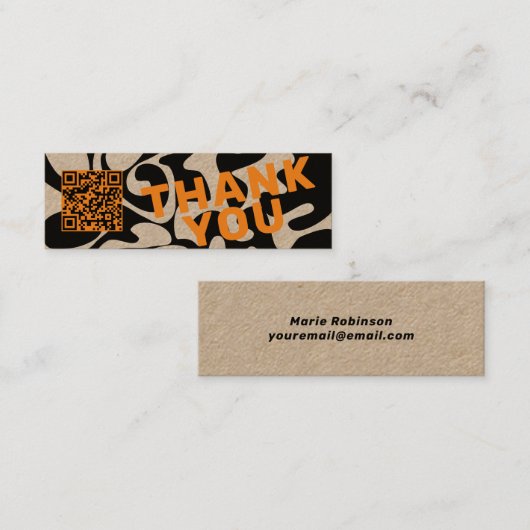 サンキューブラックスクイグルオレンジクラフトミニ スキニー名刺 (正面/裏面)