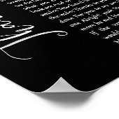 サンキューブラックスクリプトソングリリックウォールアートプリント ポスター (角)