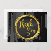 サンキューブラック金ゴールドグリッターサークル抽象芸術 ポストカード (正面/裏面)