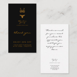 サンキューブラック金ゴールドグリッターランジェリーブティックディス 割引カード