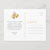 サンキューブラック金ゴールドスウィート16誕生日バルーン ポストカード (裏面)