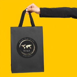 サンキューブラック金ゴールドマップ旅行グローブ ラウンドシール