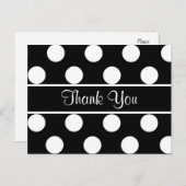サンキューブラック&ホワイト水玉模様 ポストカード (正面/裏面)