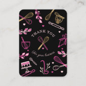 サンキューブラック&金ゴールドベーキング用具ベーカリー エンクロージャーカード (裏面)