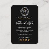 サンキューブラック&金ゴールドヴィンテージクイーンハニービー エンクロージャーカード (正面)