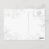 サンキューブリデスメイドシルバーティール(緑がかった色)シンプルフローラ ポストカード (裏面)