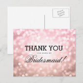 サンキューブリデスメイドバラ赤面ピンクライト ポストカード (正面/裏面)