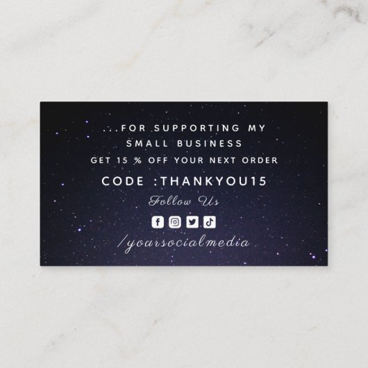 サンキューブルガンディナイトスカイコズミック銀河系トレンディー 名刺 (裏面)