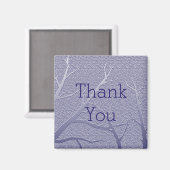 サンキューブルーウィンターブランチパターン感謝 マグネット (正面/裏面)