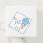 サンキューブルーエレファントベビーシャワーメッセージカード フェイバータグ (インサイチュ)