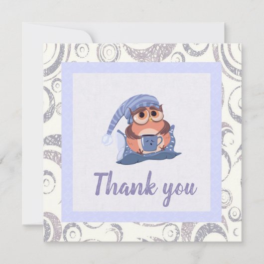 サンキューブルーグレーベビーフクロウキャップかわいい (正面)