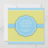 サンキューブルーシャワーベビーカーのフラットカード 招待状 (裏面)