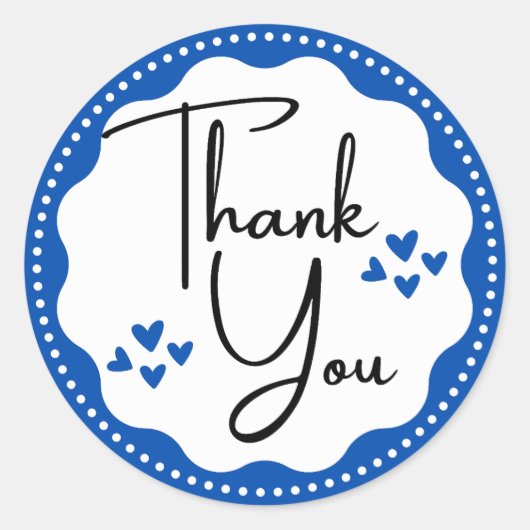 サンキューブルーハートクラシックラウンドステッカー ラウンドシール (正面)