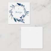 サンキューブルーフローラモダンフラットノートカード ノートカード (正面/裏面)