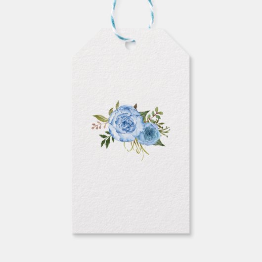 サンキューブルーフローラ結婚式の引き出物ラベル ギフトタグ (裏面)