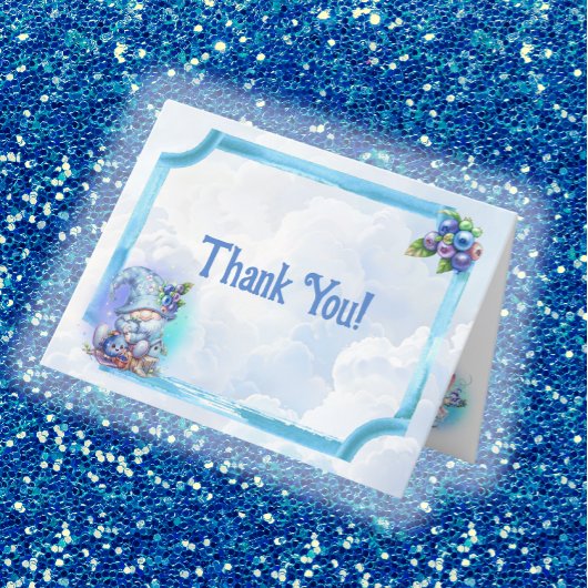 サンキューブルーベリー格言ベビーシャワー サンキューカード