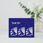 サンキューブルーホワイトレーシング帆船はがき ポストカード (スタンド正面)