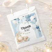 サンキューブルーボーイベビーシャワー フェイバーバッグ (クリップ留めされた状態)