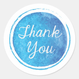 サンキューブルーラウンドステッカー ラウンドシール