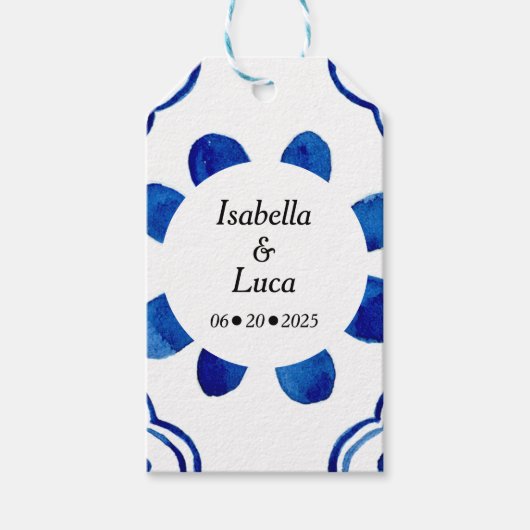 サンキューブルー地中海のフローラタイル ギフトタグ (正面)