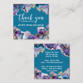 サンキューブルー抽象芸術エレガント事業 スクエア名刺 (正面/裏面)