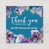 サンキューブルー抽象芸術エレガント事業 スクエア名刺 (正面)