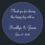 サンキューブルー航海の結婚式用シール ラウンドシール<br><div class="desc">サンキューブルー航海の結婚式用シールと文字</div>