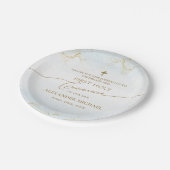 サンキューブルー金ゴールドクロスボーイファースト聖餐会 ペーパープレート (アングル)