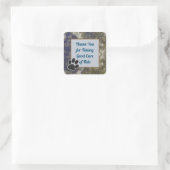 サンキューブルー金ゴールド抽象芸術ドッグウォーカー スクエアシール (バッグ)