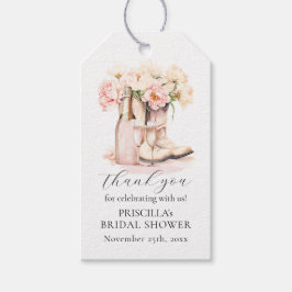 サンキューブーツバブルウェスタン牡丹ブライダルシャワー ギフトタグ