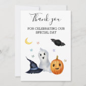 サンキューブー幽霊ベビーシャワーハロウィーン サンキューカード (正面)