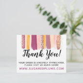 サンキュープラムパープル&金ゴールドストロ絵を描ーククーポン ポストカード (スタンド正面)