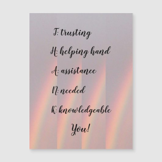 サンキュープリズム磁気グリーティングカード (正面)