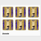 サンキュープリンス王室のブルーベビーシャワー公式金ゴールド スクエアシール (シート)